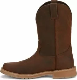 Justin 11in Western Mens Pecan Brown Buster Leather Work Boots -Boots Sales Shop JST 009 SE3100