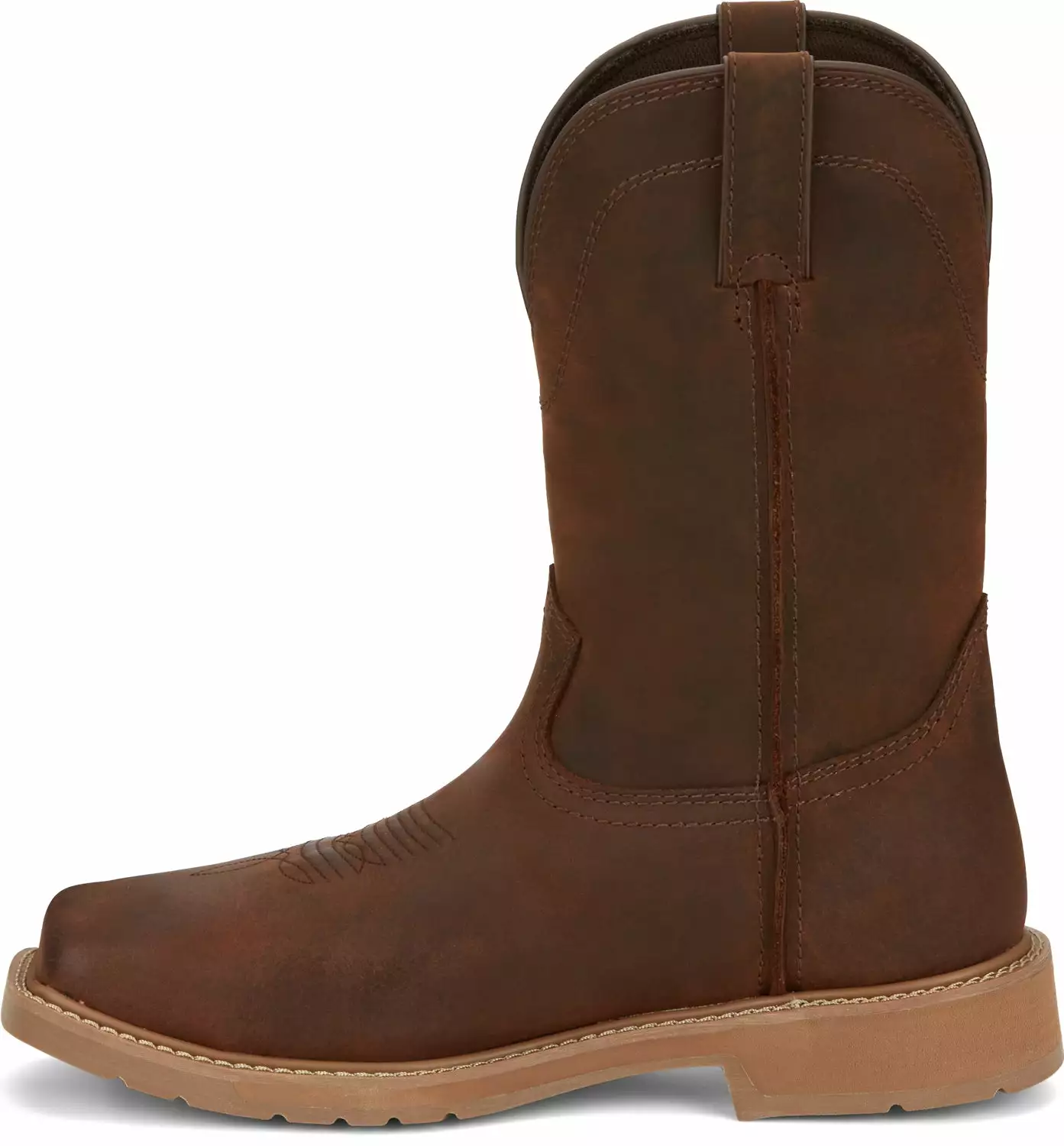 Justin 11in Western ST Mens Pecan Brown Buster Leather Work Boots 8 Justin 11in Western ST Mens Pecan Brown Buster Leather Work Boots - Image 6