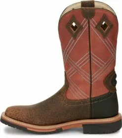 Justin 12in CT Mens Burnt Orange Dalhart Leather Work Boots -Boots Sales Shop JST 009 SE4218