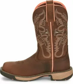 Justin 11in CT Womens Rural Chocolate Rush Leather Work Boots -Boots Sales Shop JST 009 SE4357