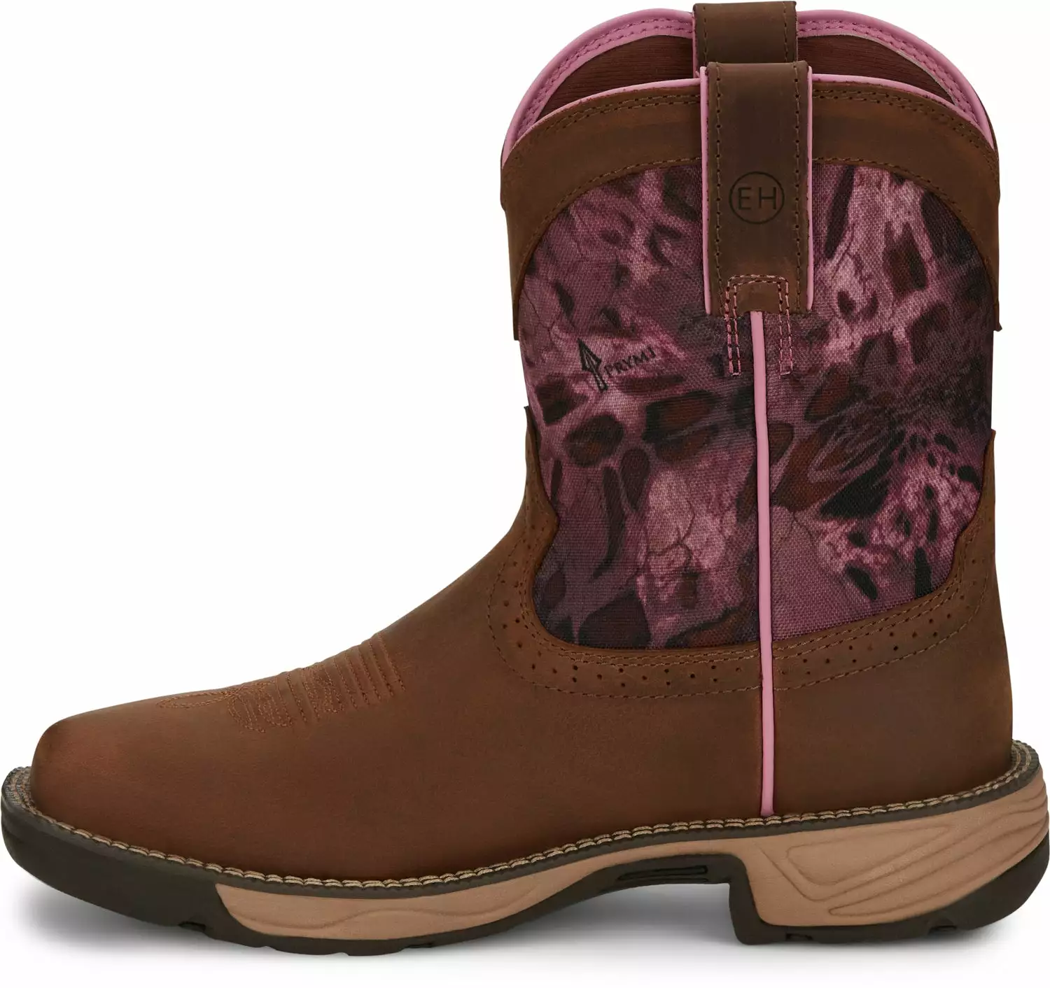 Justin 8in WP Womens Prym1 Pink Out Camo Rush Leather Work Boots 8 Justin 8in WP Womens Prym1 Pink Out Camo Rush Leather Work Boots - Image 6