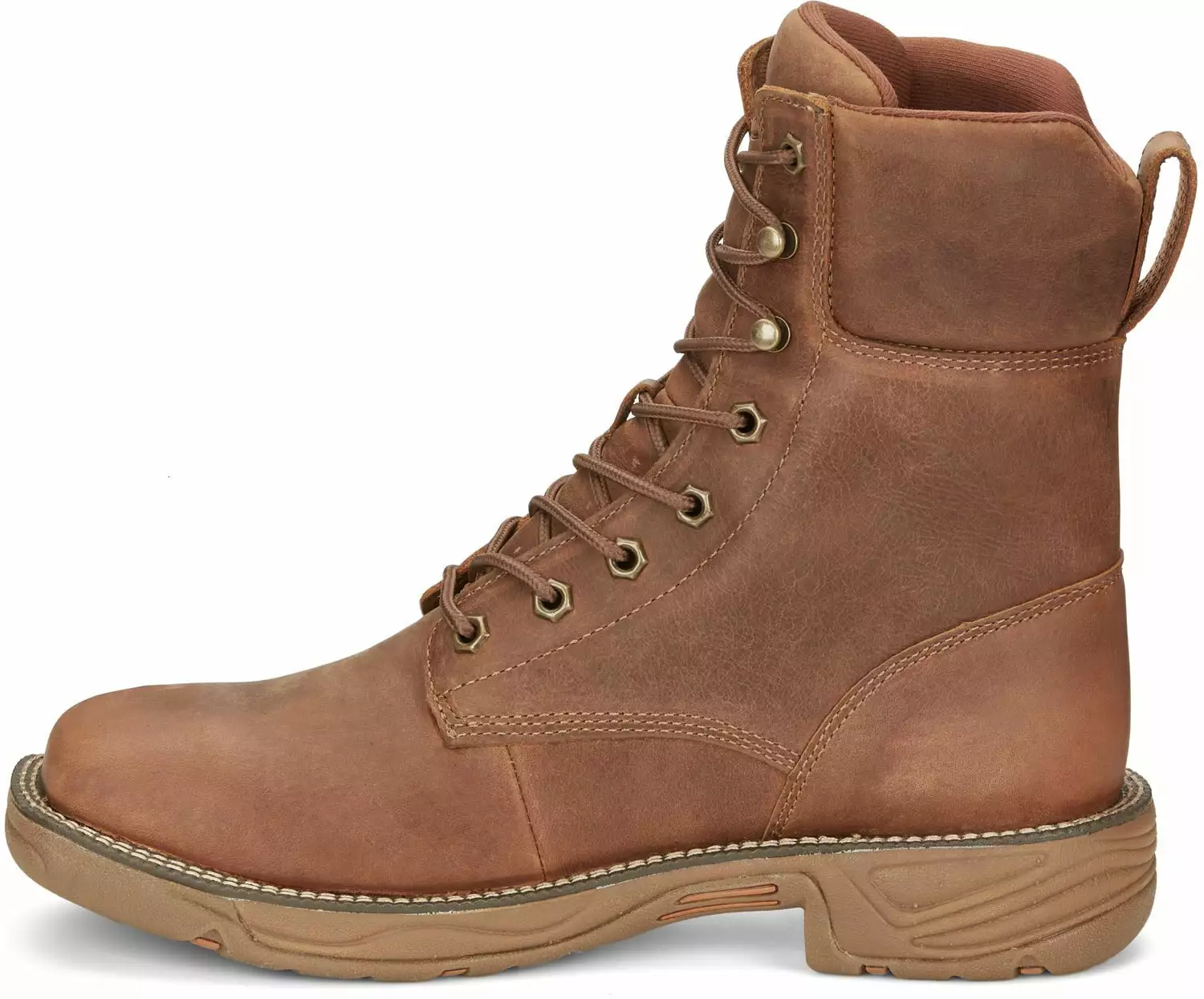 Justin 8in Lacer Mens Barley Brown Rush Leather Work Boots 9 Justin 8in Lacer Mens Barley Brown Rush Leather Work Boots - Image 7