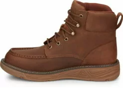 Justin 6in WP Mocc Mens Barley Brown Rush Leather Work Boots -Boots Sales Shop JST 009 SE470