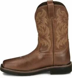 Justin 11in Comp Toe Mens Tan Handler Leather Work Boots -Boots Sales Shop JST 009 SE4824