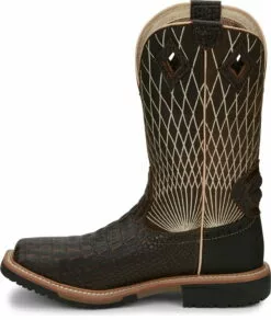 Justin Croc Print CT Mens Chocolate Derrickman Leather Work Boots -Boots Sales Shop JST 009 SE4833 add23f97 e683 4ba9 814c 22d3122a33f3