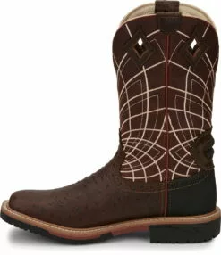 Justin Ostrich Print Mens Rust Derrickman Leather Work Boots -Boots Sales Shop JST 009 SE4834 dc049ec5 db2c 4136 a75c 11ee14789b06