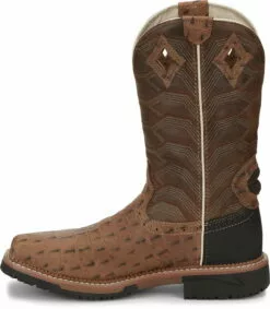 Justin 12in Croc Print Mens Caramel Derrickman Leather Work Boots 16 Justin 12in Croc Print Mens Caramel Derrickman Leather Work Boots -Boots Sales Shop JST 009 SE4839