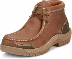 Justin 4in WP EH Mens Barley Brown Crafton Leather Work Boots -Boots Sales Shop JST 010 SE251