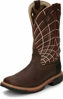 Justin Ostrich Print Mens Rust Derrickman Leather Work Boots -Boots Sales Shop JST 010 SE4834 7825f764 90cf 45af 9839 76c8904bdc48
