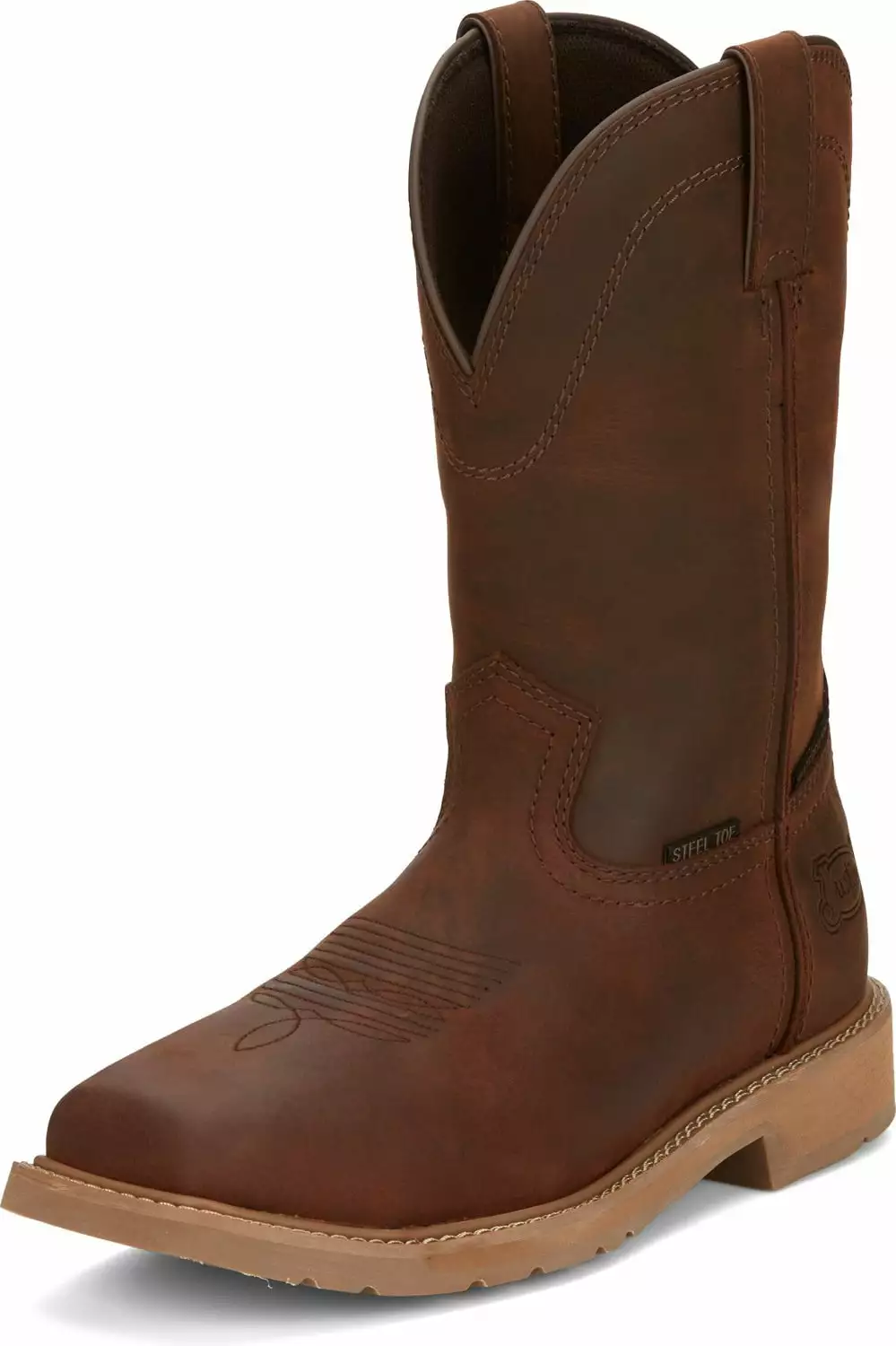 Justin 11in Western ST Mens Pecan Brown Buster Leather Work Boots 9 Justin 11in Western ST Mens Pecan Brown Buster Leather Work Boots - Image 7