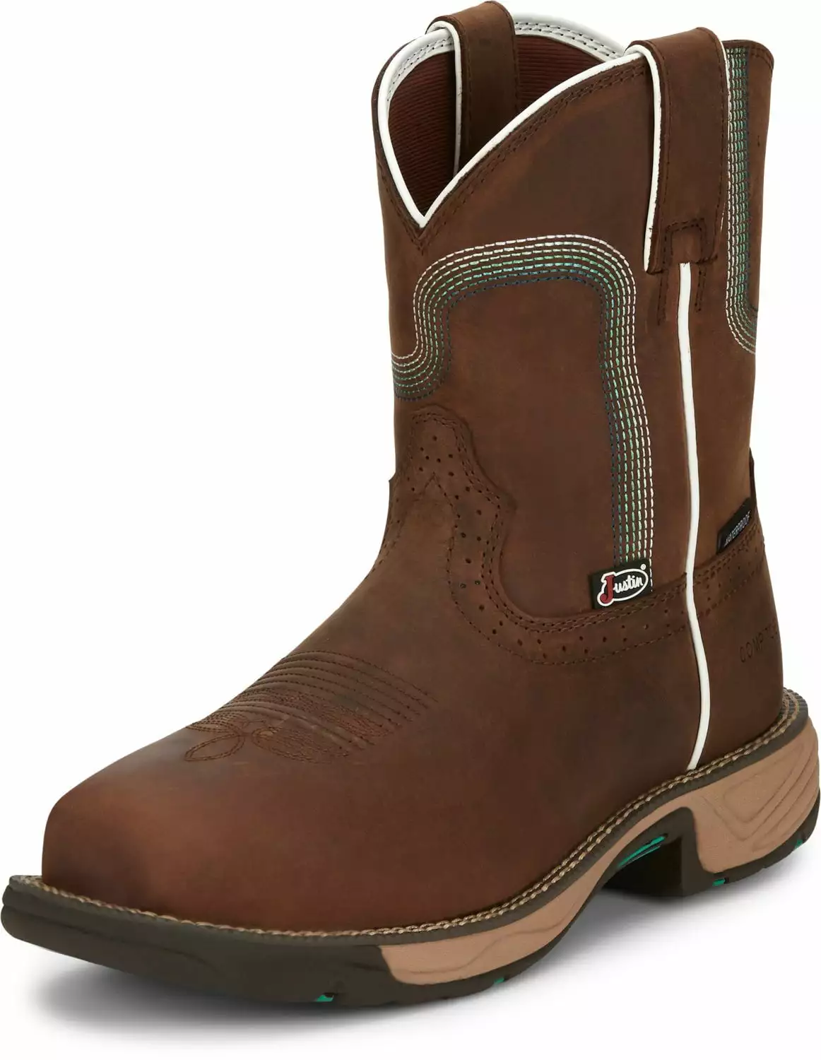 Justin 8in WP Womens Pine Chocolate Rush Leather Work Boots 9 Justin 8in WP Womens Pine Chocolate Rush Leather Work Boots - Image 7