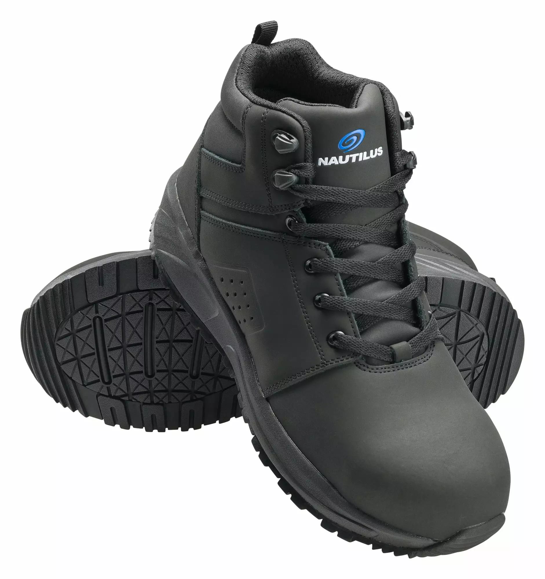 Nautilus Mens Black Leather Comp Toe 2522 Guard Mid Work Boots 6 Nautilus Mens Black Leather Comp Toe 2522 Guard Mid Work Boots - Image 4