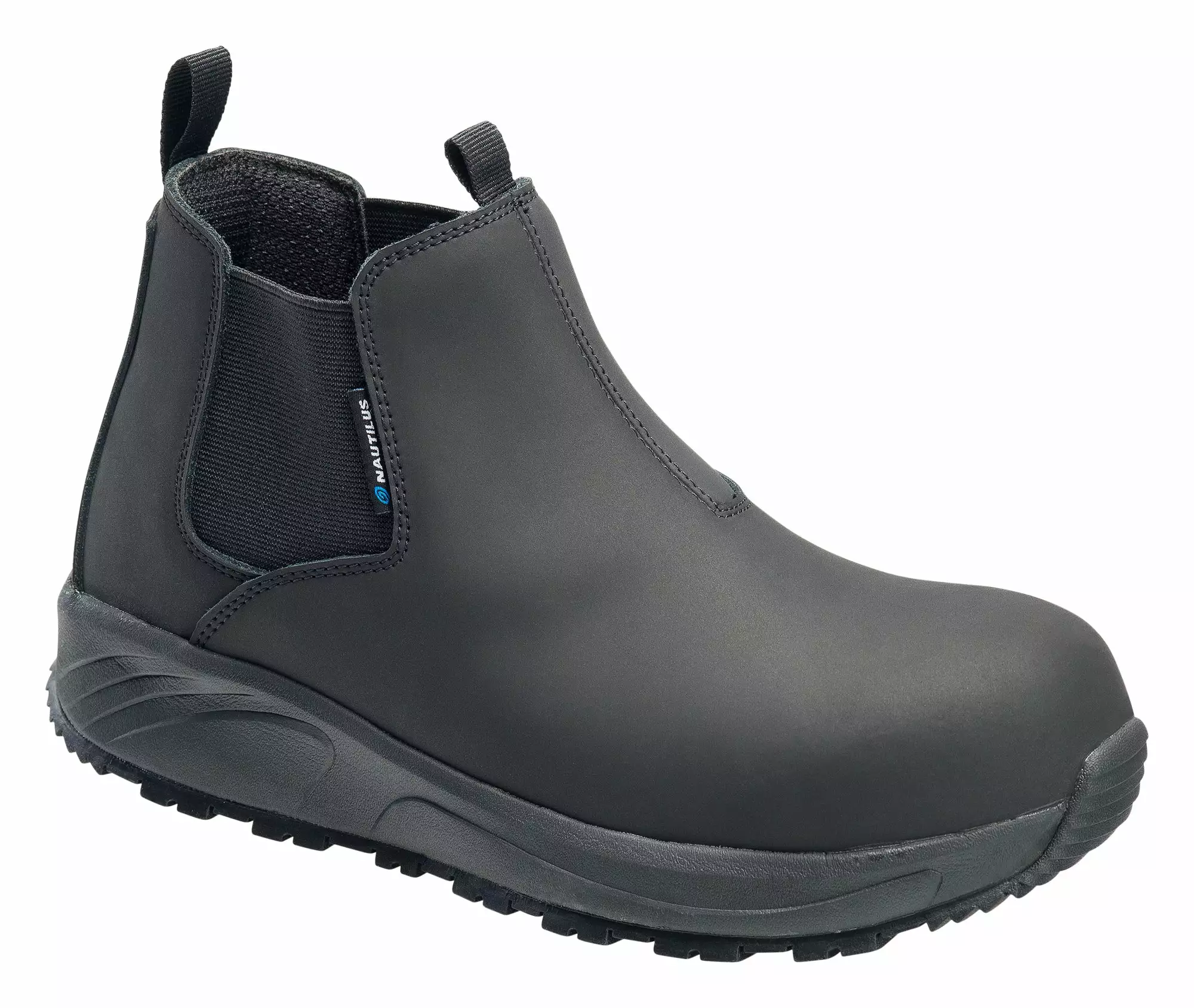 Nautilus Mens Black Leather Comp Toe 2523 Guard Pull-On Work Boots 8 Nautilus Mens Black Leather Comp Toe 2523 Guard Pull-On Work Boots - Image 6