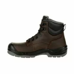 Rocky Boots Rocky Mens Brown Leather Worksmart 6in CT WP Work Boots -Boots Sales Shop RKK0310 instep profile