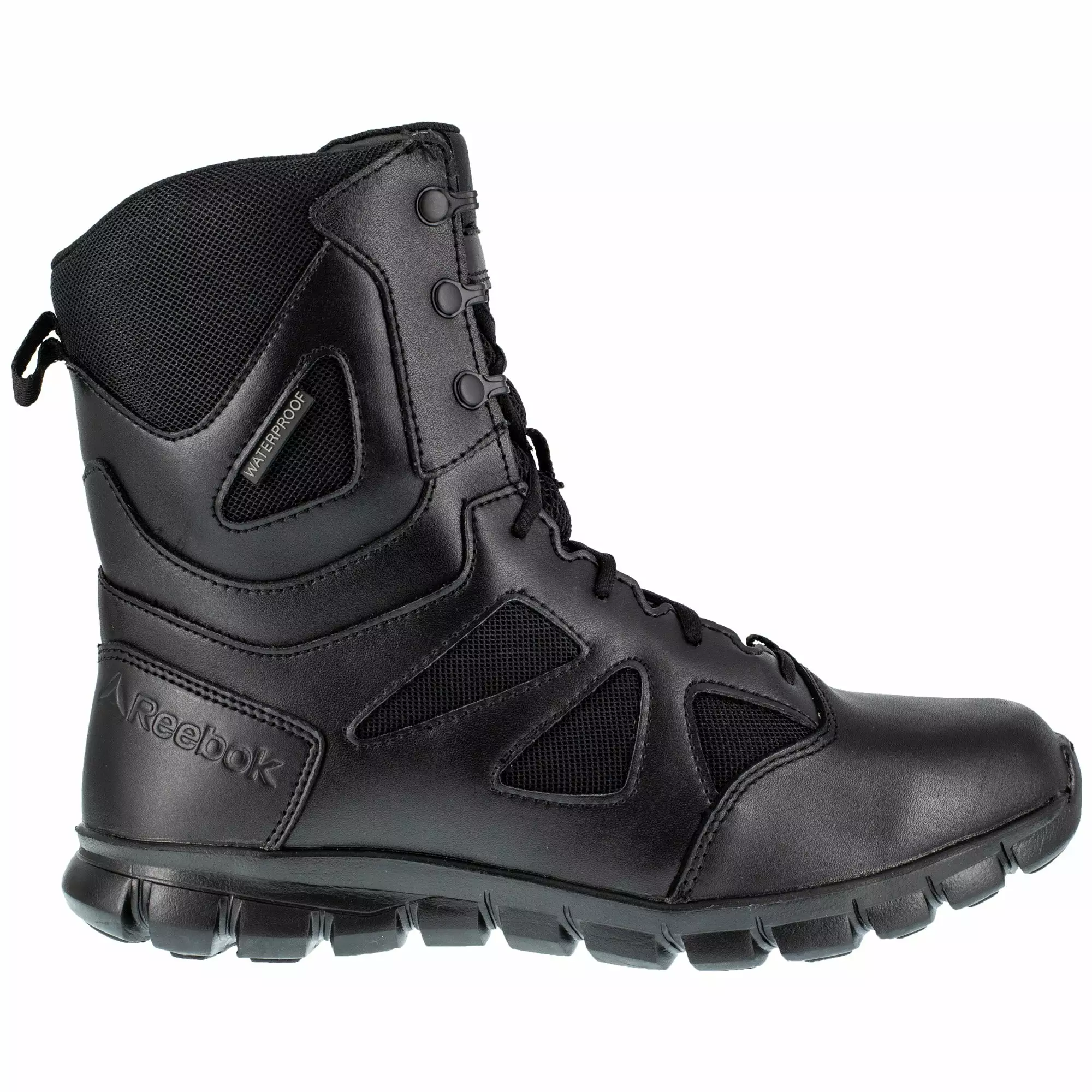 Reebok Mens Black Leather Military Boots Sublite Tactical Zip WP 7.5 M 3 Reebok Mens Black Leather Military Boots Sublite Tactical Zip WP 7.5 M
