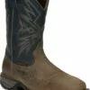 Tony Lama 11in 3R ST Mens Stone/Blue Bartlett Leather Work Boots -Boots Sales Shop TNL 001 RR3361