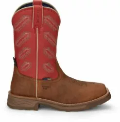 Tony Lama 11in Mens Red/Brown Energy Comp Toe Leather Work Boots -Boots Sales Shop TNL 004 TW3400