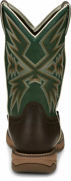 Tony Lama 11in 3R ST Mens Amber/Green Bartlett Leather Work Boots -Boots Sales Shop TNL 006 RR3360