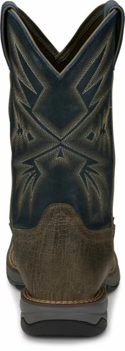 Tony Lama 11in 3R ST Mens Stone/Blue Bartlett Leather Work Boots -Boots Sales Shop TNL 006 RR3361