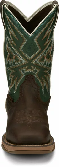 Tony Lama 11in 3R ST Mens Amber/Green Bartlett Leather Work Boots -Boots Sales Shop TNL 008 RR3360