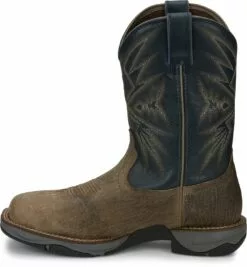 Tony Lama 11in 3R ST Mens Stone/Blue Bartlett Leather Work Boots -Boots Sales Shop TNL 009 RR3361
