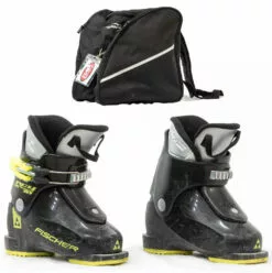 Fischer Used Kids Ski Boots With Bag