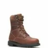 Wolverine Mens Brown Leather Tremor 8in Work Boots -Boots Sales Shop WBSM W04328 062520 F20 045