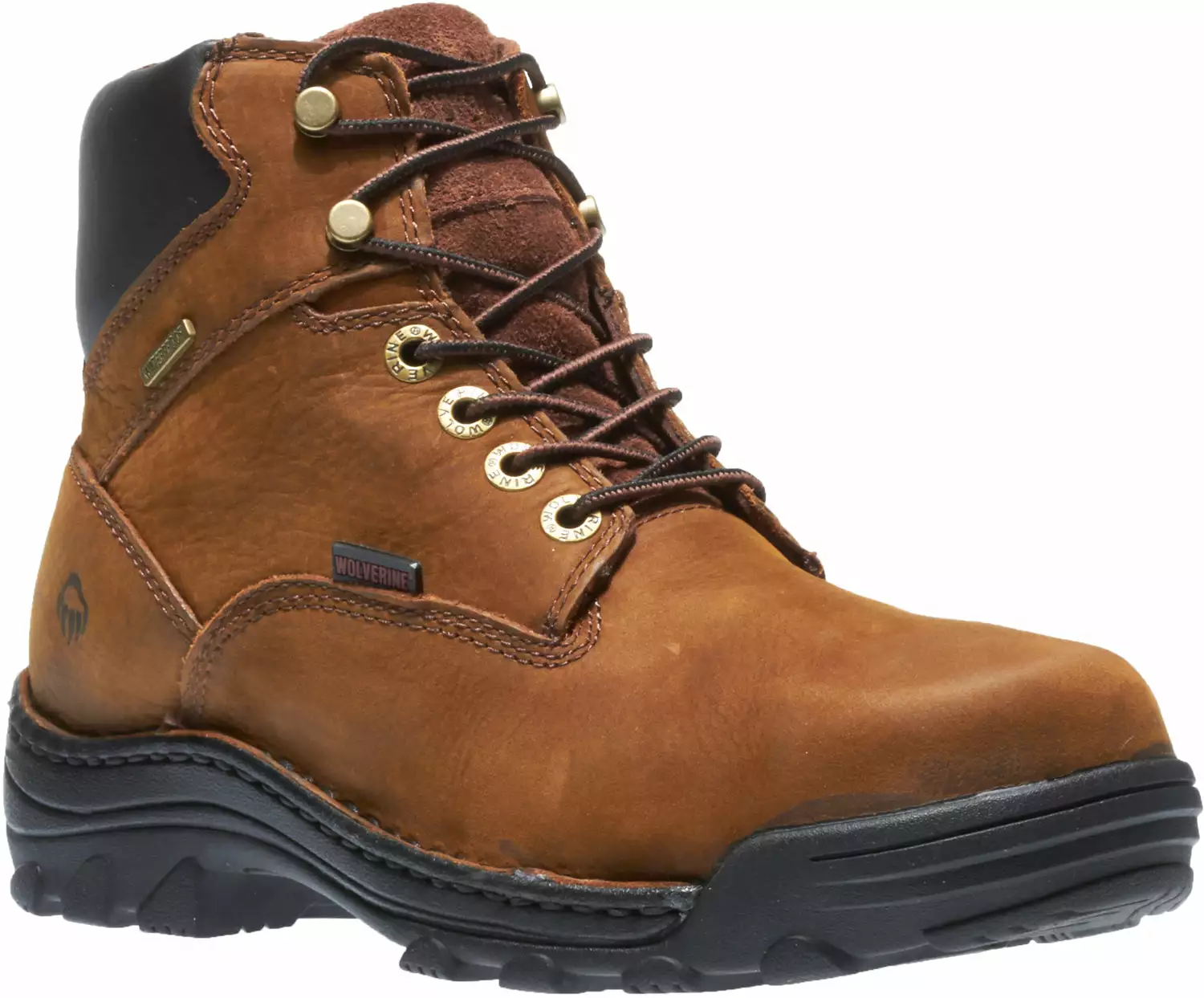 Wolverine Mens Brown Leather Durbin WP 6in Work Boots 3 Wolverine Mens Brown Leather Durbin WP 6in Work Boots