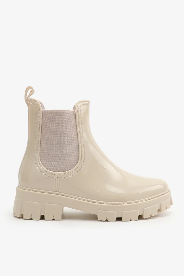 Ardene Chelsea Rain Boots In Beige | Size | Rubber 2 Ardene Chelsea Rain Boots In Beige | Size | Rubber